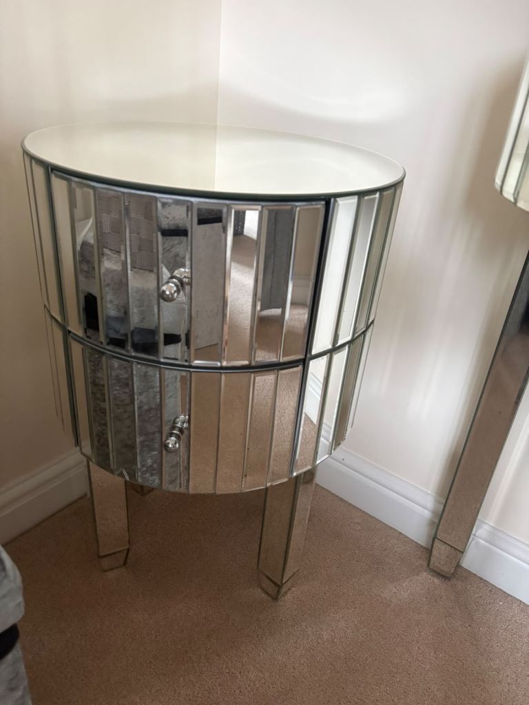 Glass Round Bedside Table | in Abingdon, Oxfordshire | Gumtree