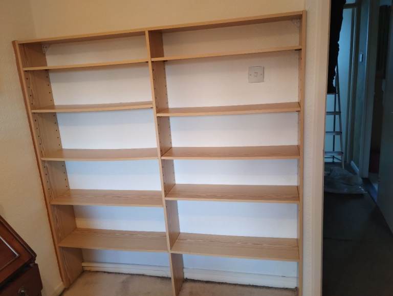 Pine Effect double bookcase shelving