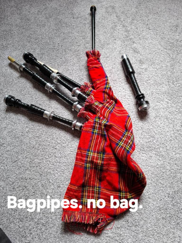 Bagpipes. Red Tartan Cover