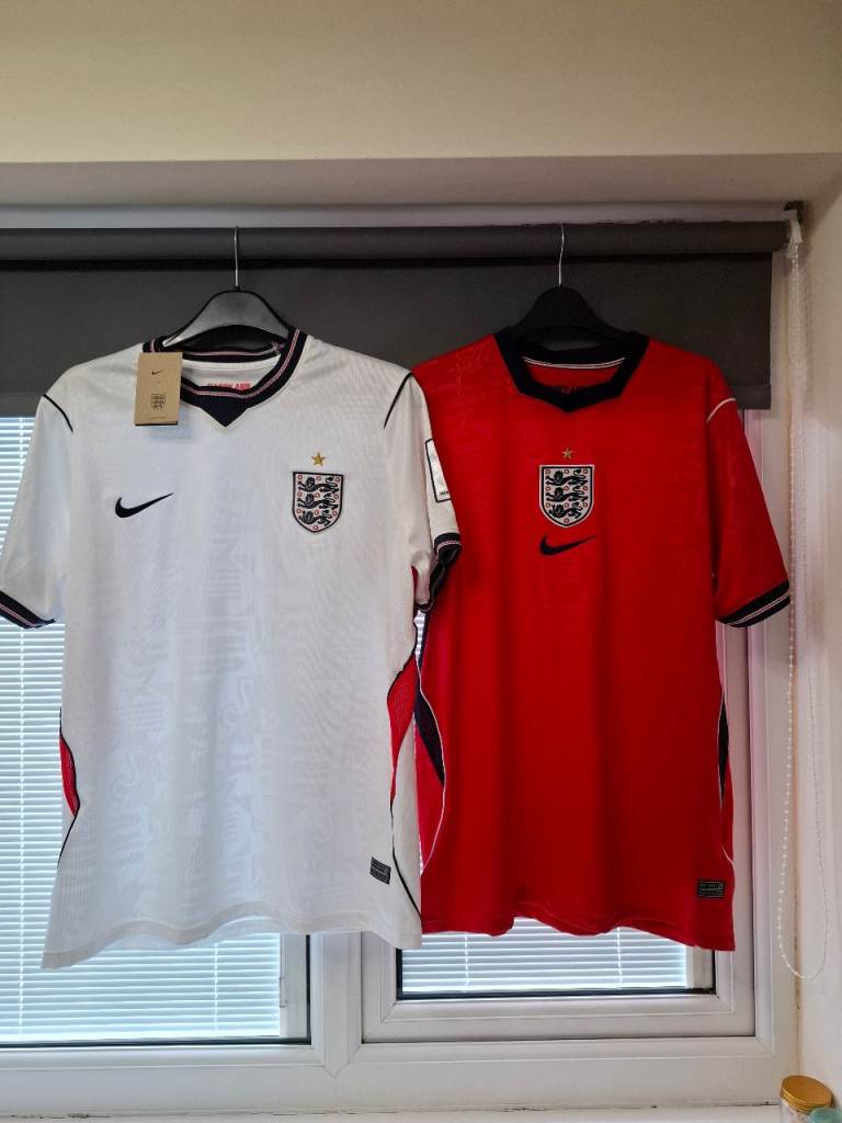2 x england football shirts 2026 world cup xl