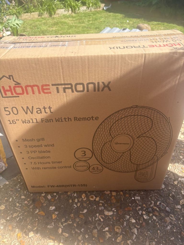 Home tronix wall fan new in box