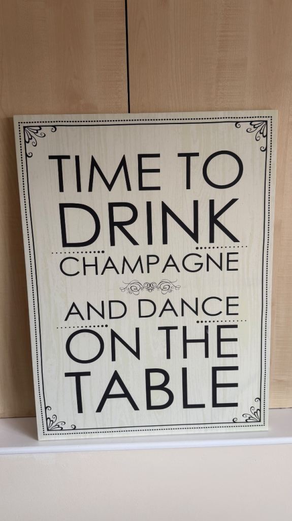 Large 'Time to Drink Champagne' Wall Art Canvas