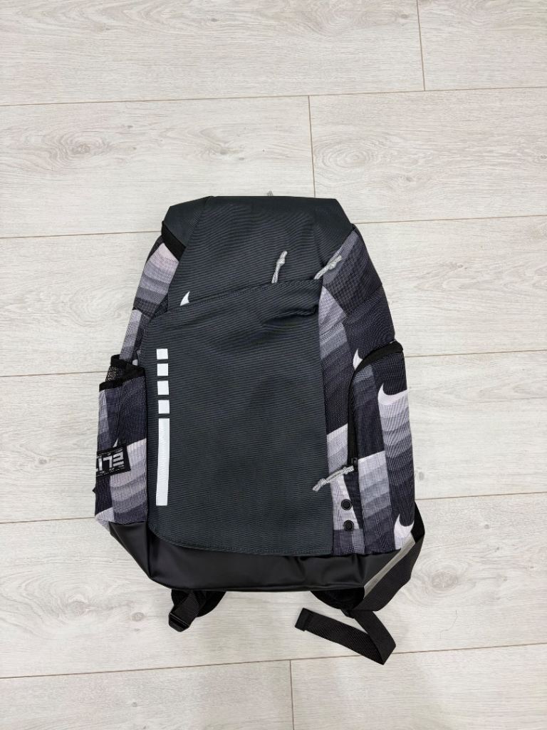 New Nike Elite Backpack - Black and Grey Pattern