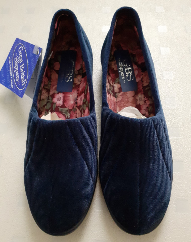 Womens Navy Blue Slippers UK Size 3, Brand New in Box