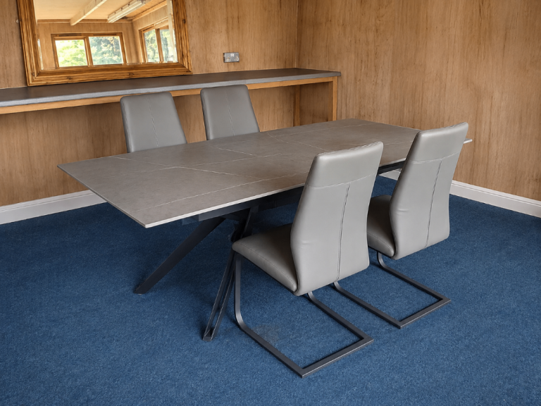 Sintered Stone Grey Dining Table with 4 AURORA Chairs - Good Condition