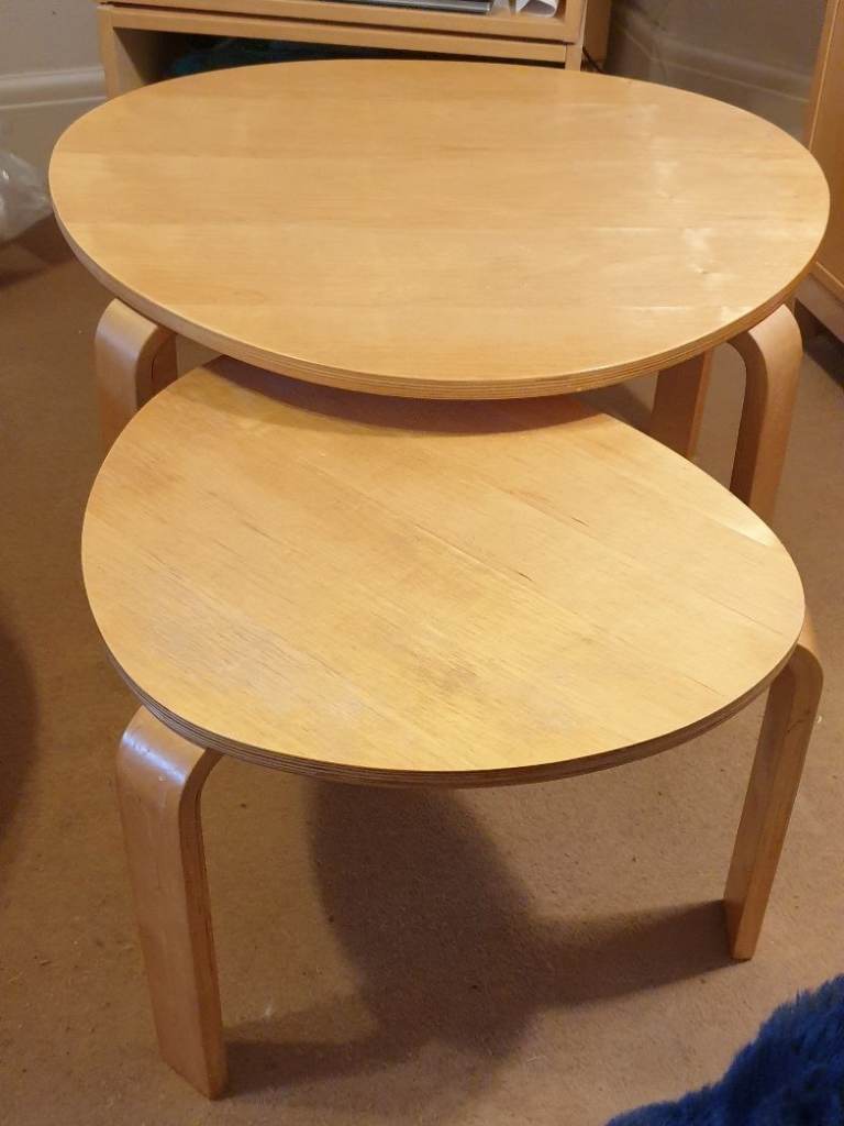 Ikea Svalsta nesting living room tables - birch