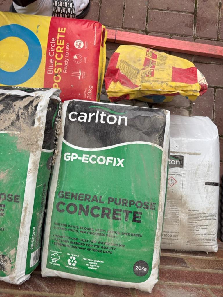 Bags of Carlton concrete 