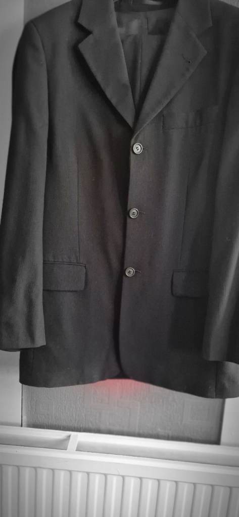 Men’s Next Black Suit 36R Jacket 30R Trousers Smart Formal Wedding Work