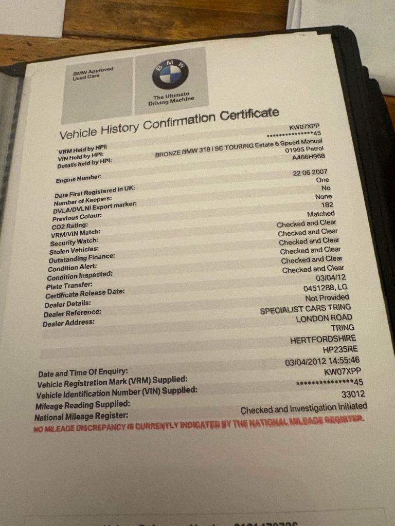 BMW, 3 SERIES, Estate, 2007, Manual, 1995 (cc), 5 doors