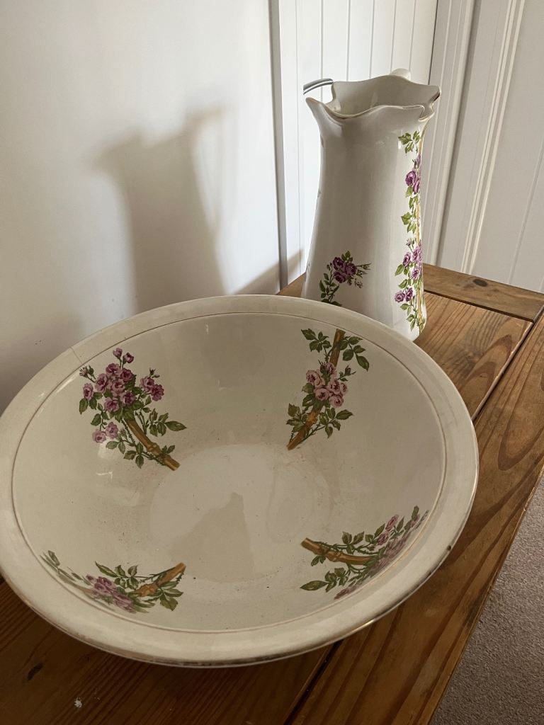 image for Old Wash bowl and Water Jug 