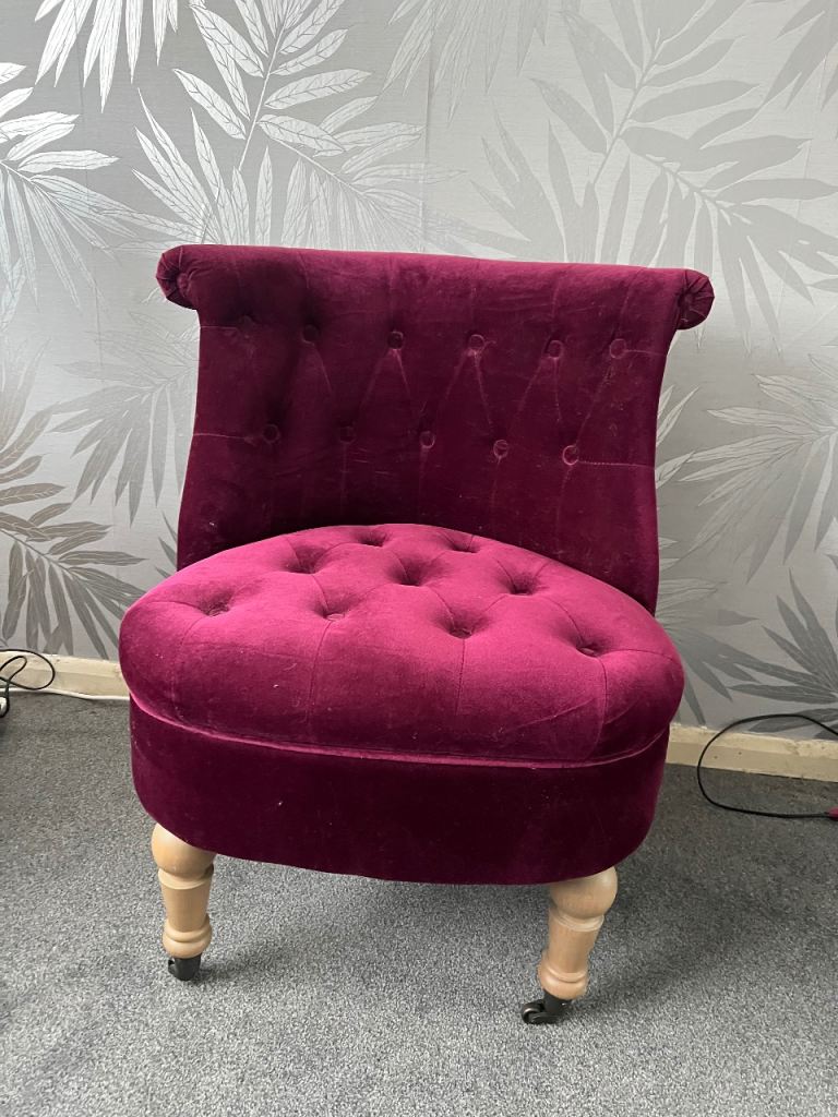 Next burgundy velvet chair 