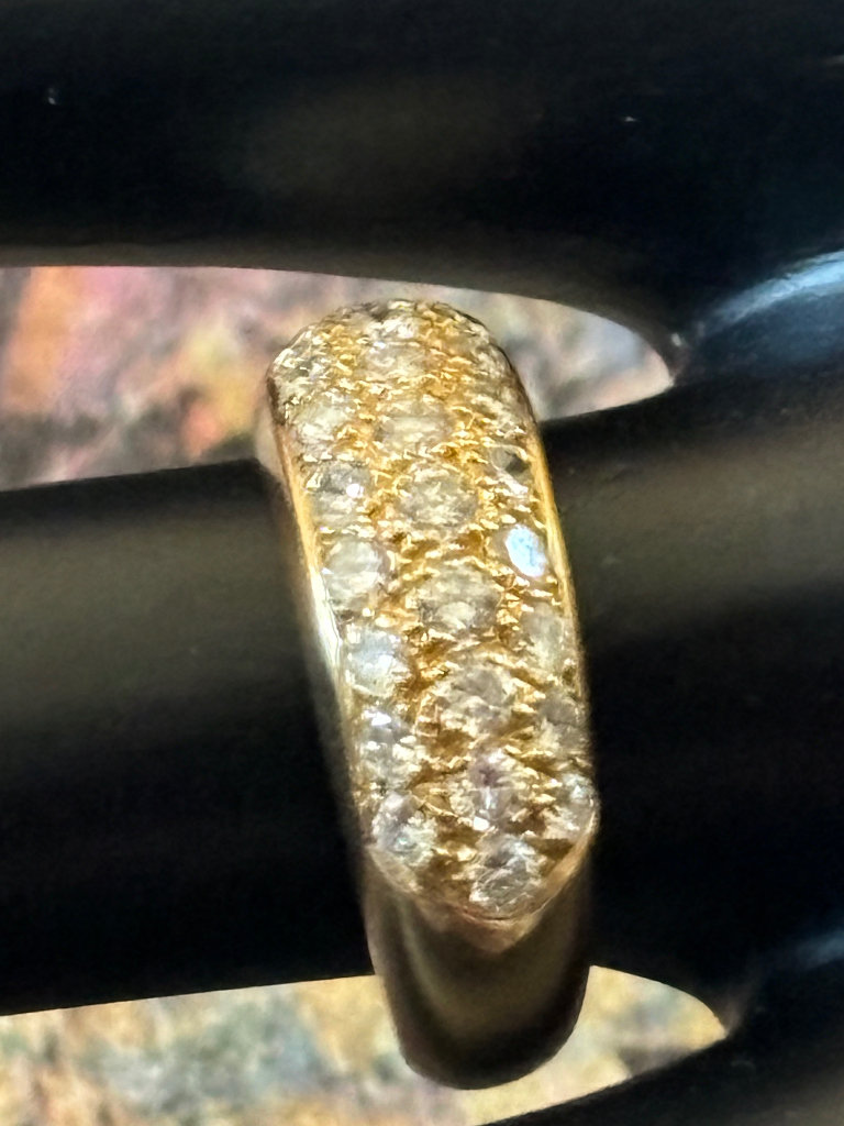 14 KT Yellow Gold Ring Set With Diamonds.