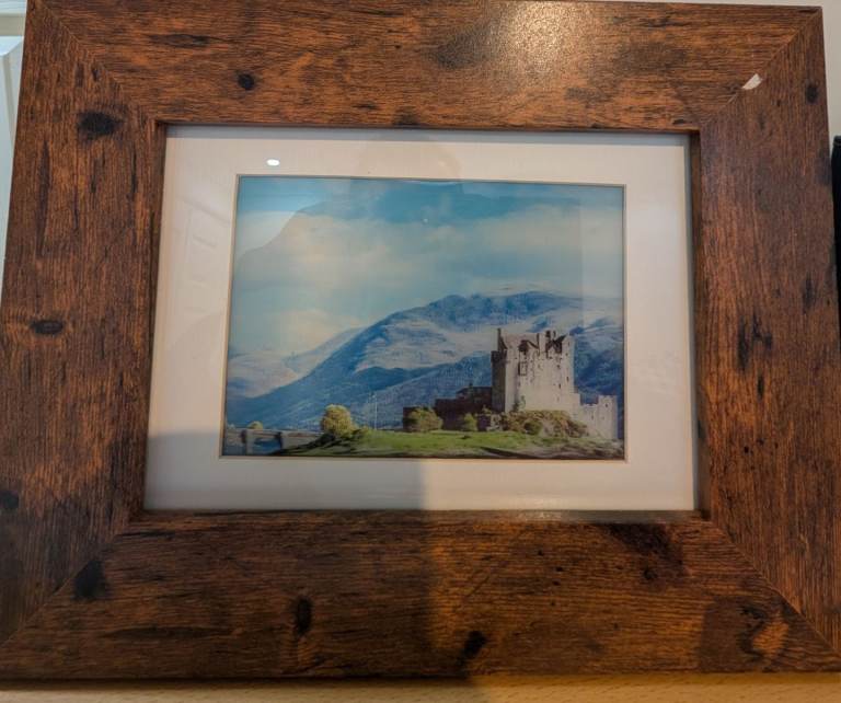 Rustic photo frame of castle.