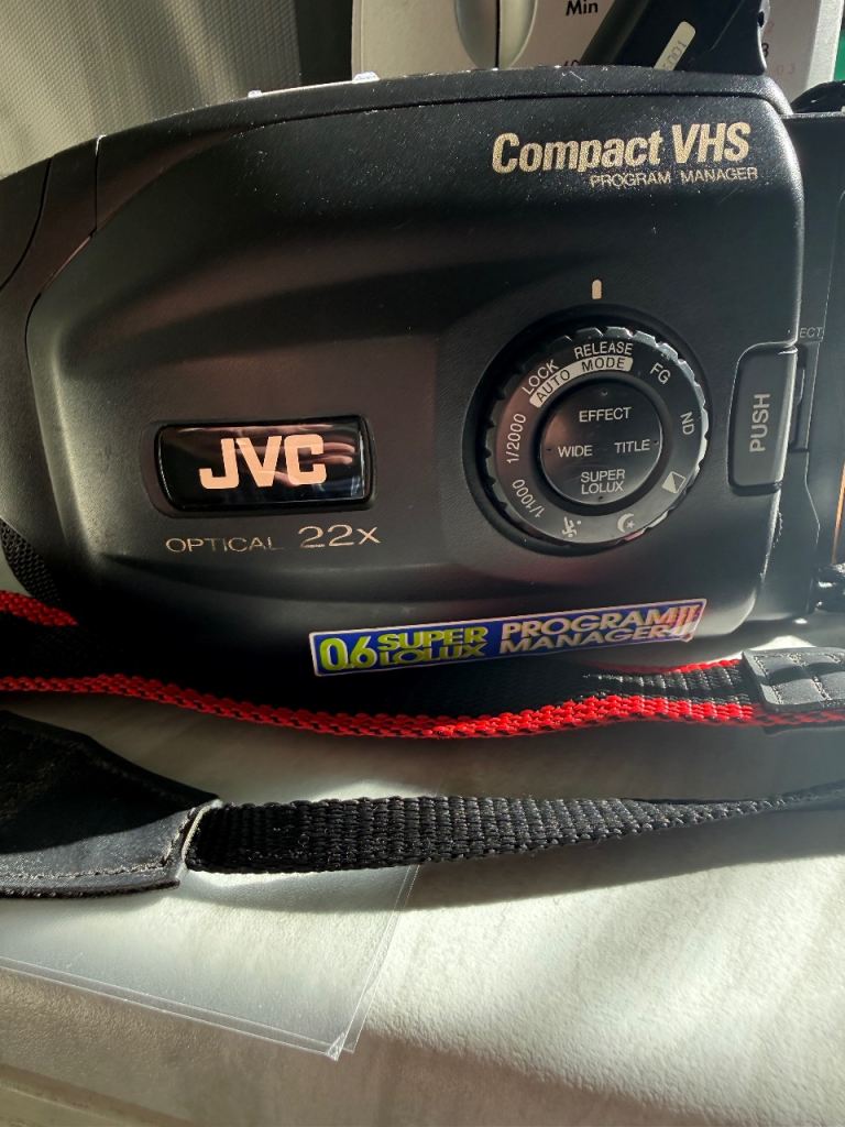 JVC Compact VHS Camcorder with Charger and Instructions