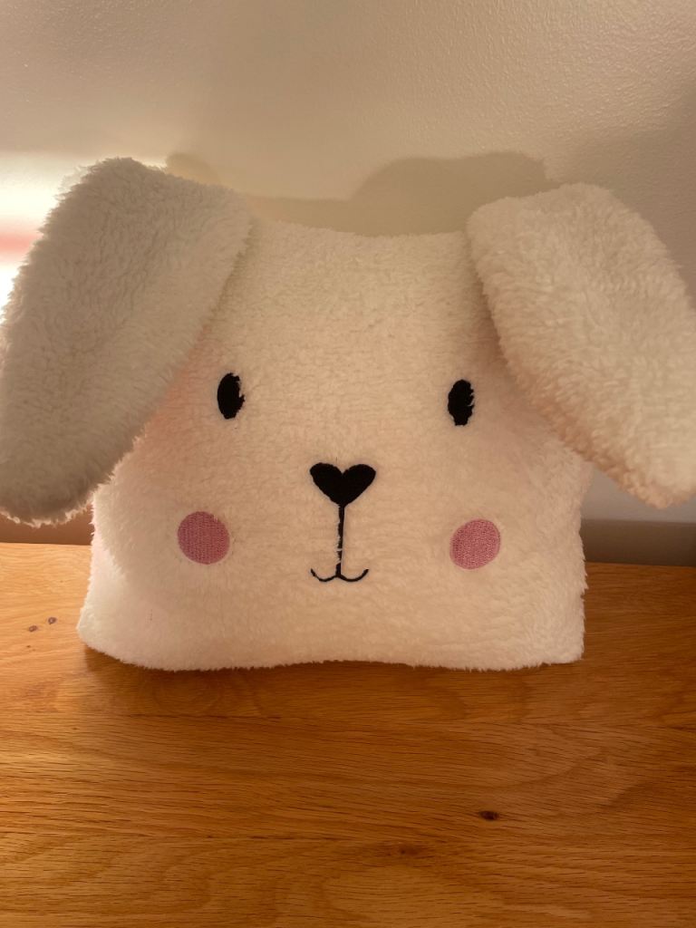 white soft bunny rabbit cushion