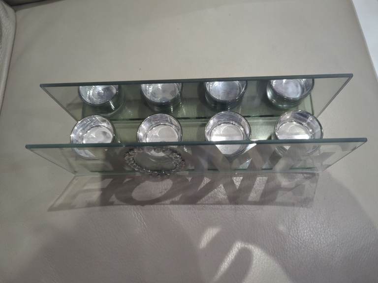 Dunelm Tealight Holder Diamante Mirrored Candle Home Brand New