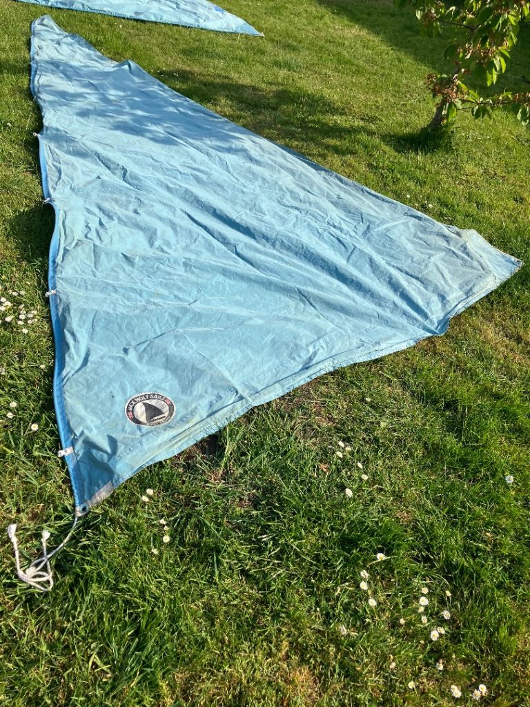 Two blue jack Holt sails