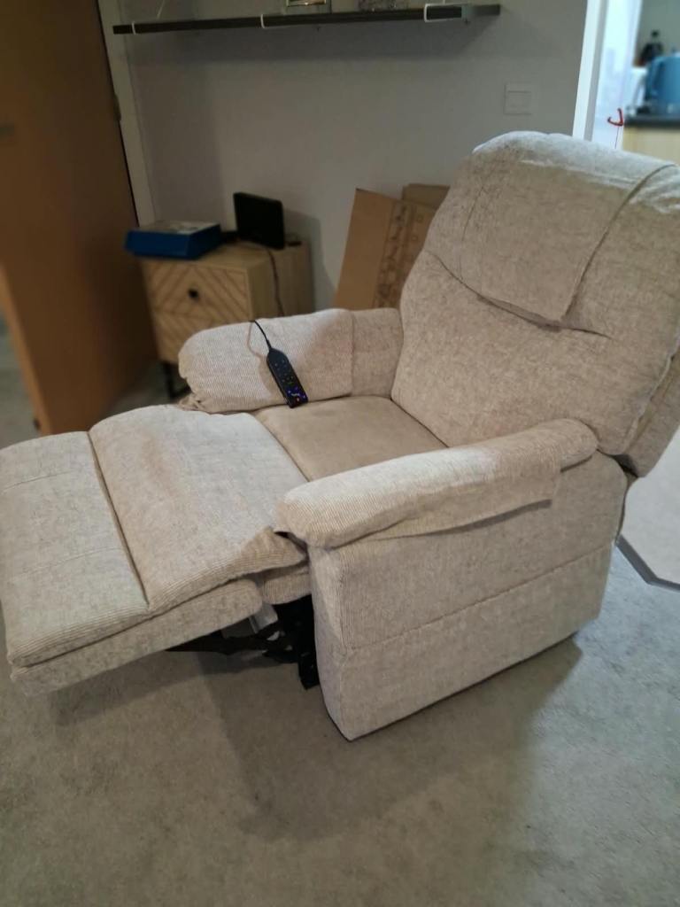 Cashew Maddox rise recline heat massage chair, £450.00 for Sale