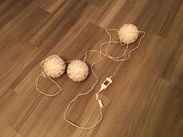 3 Super Bright White 150 LED Light Sphere Decoration.