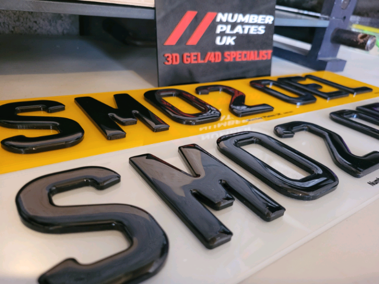 3mm Black 4D Gel Road Legal Number Plates