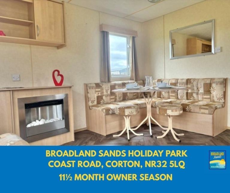 CHEAP STATIC CARAVAN FOR SALE AT BROADLAND SANDS - 11.5 MONTH OWNER SEASON!