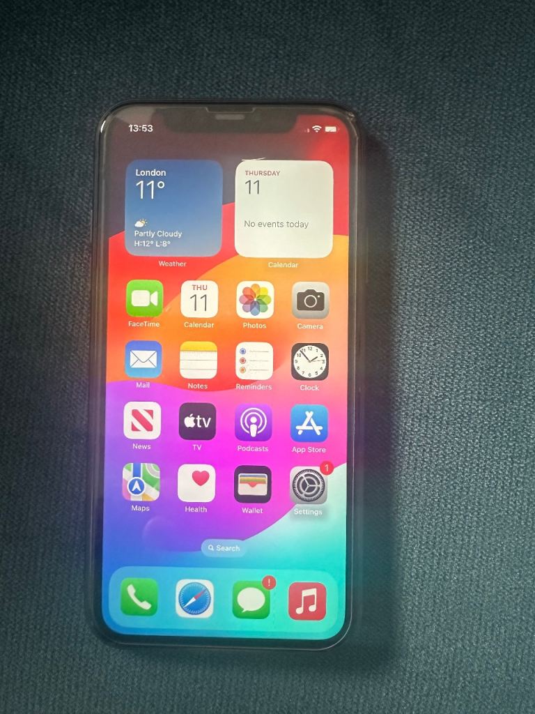 iPhone 11 black with a very slight crack 