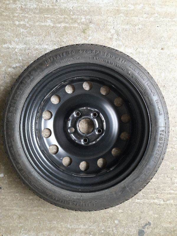 Four Skoda Yeti 16" alloy wheels and tyres, plus space saver wheel included.