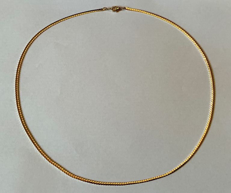 Gold Toned Omega Chain Necklace 