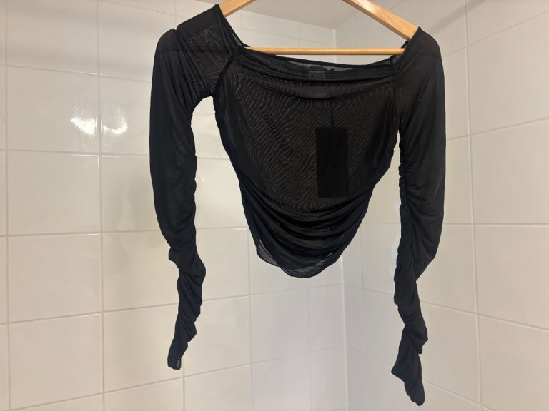 New Zara black size small sheer top, £5, Acton, W3 8FG