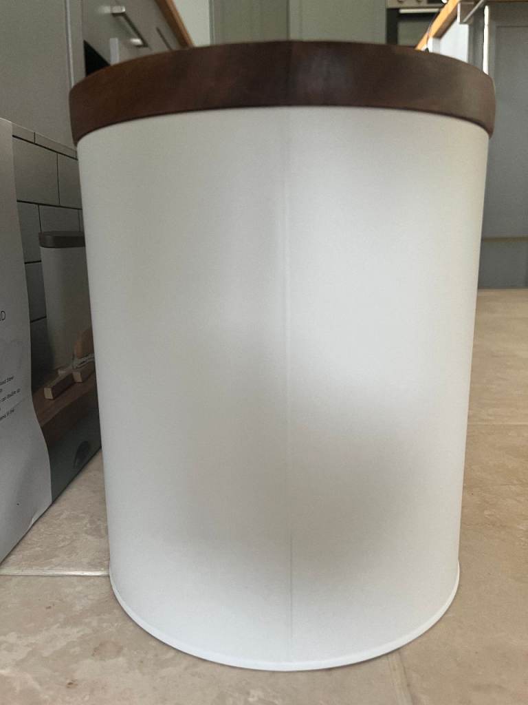 DENBY stylish white bread bin crafted from Galvanised Steel with a ...