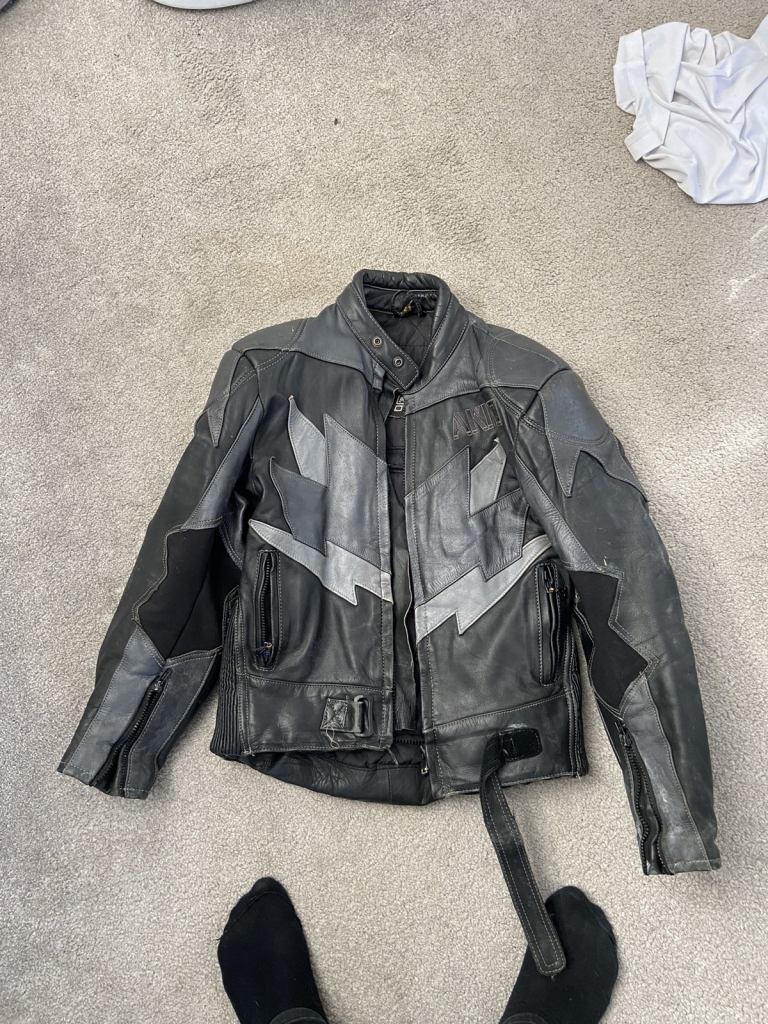 Akito leather motorcycle motorbike jacket 