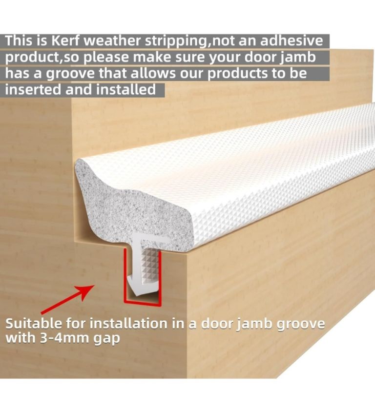 Bnip 15m White Nylon+Foam Kerf Door Window Seal Replacement