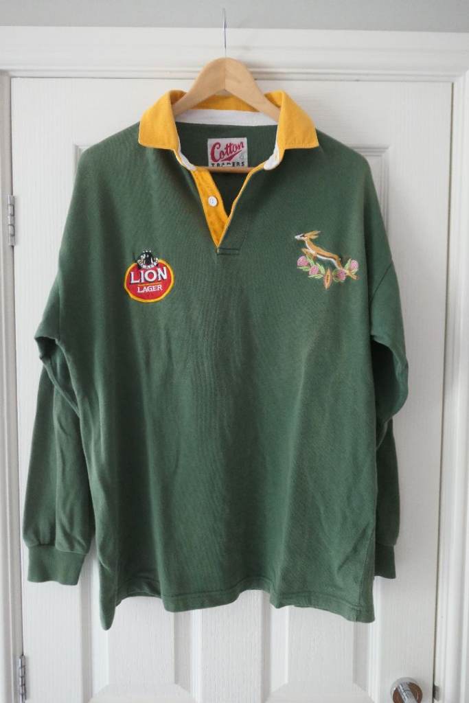 Vintage South Africa Springboks Rugby Shirt - Lion Lager - Cotton Traders - Medium