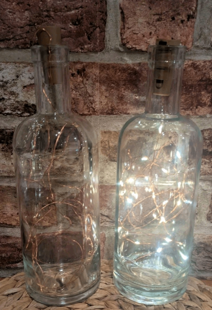 8x 8x Glass Bottle Lamp With Cork Lights