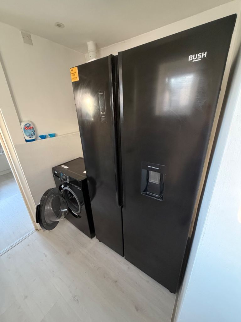 Bush Black American Style Fridge Freezer with Water Dispenser