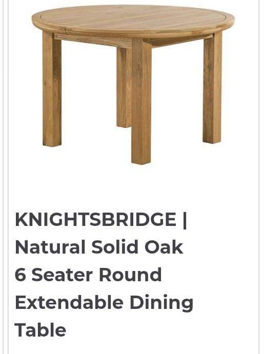 Solid Oak Extending Dining Table and 4 Chairs 