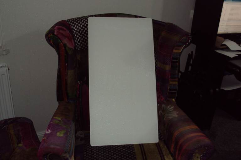 White sparkle tempered glass radiator cover