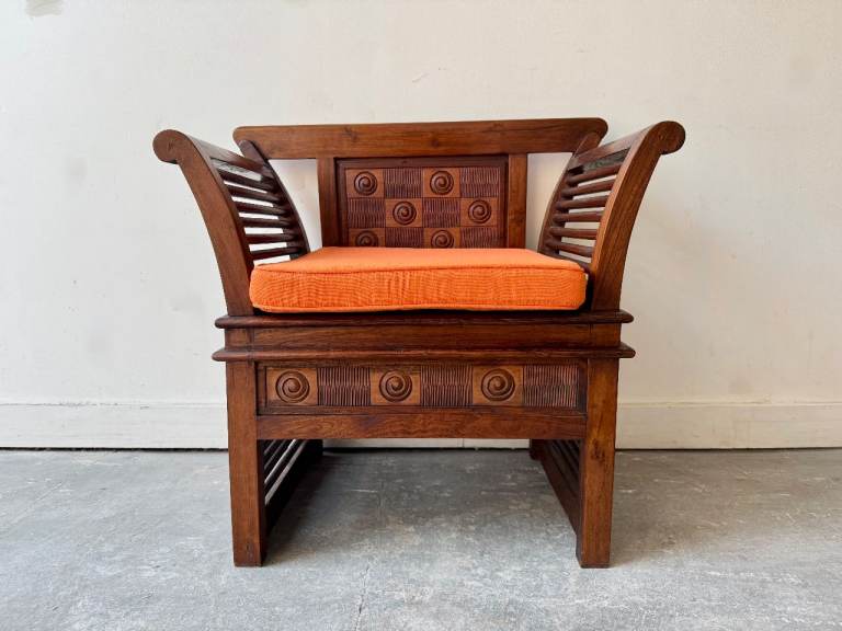 Sheesham Wood Armchair with Cushion