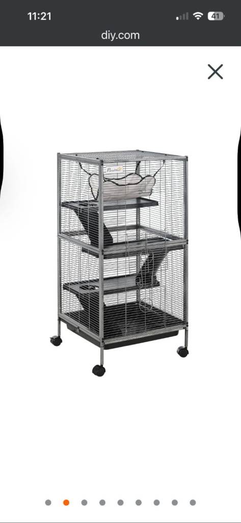 3-Tier Rat Cage on Wheels – Large Ferret/Small Animal Habitat with Ramps, Platforms