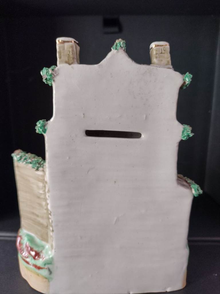 Antique Ceramic Staffordshire Victorian Flat-Back House, in good condition!