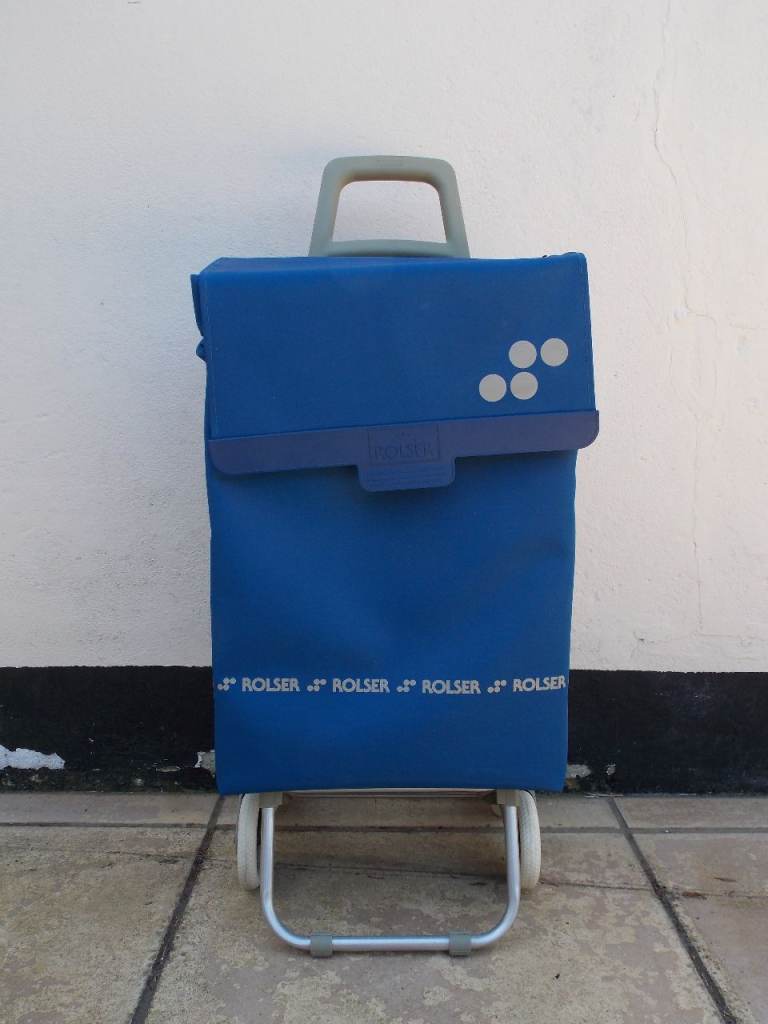 Rolser 4 Wheel Push or Pull Along Lightweight Blue Shopping Trolley