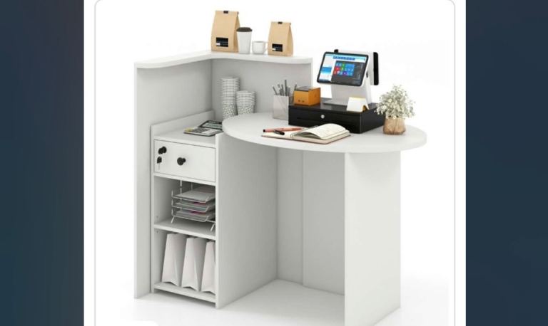 Large white corner desk 