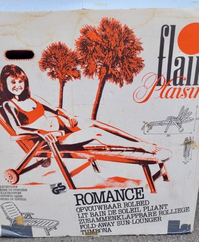 Retro plastic sun lounger 