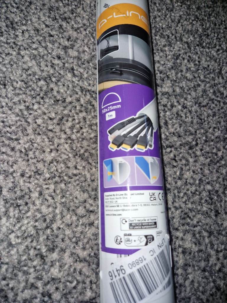 D-Line 50×25mm 1M Trunking Cable Management Pipe 