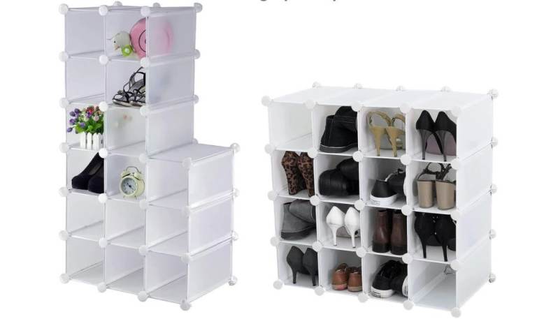  Interlocking 20 Compartment - SPACE SAVING Shoes Organiser Configurable Storage Cube Rack 
