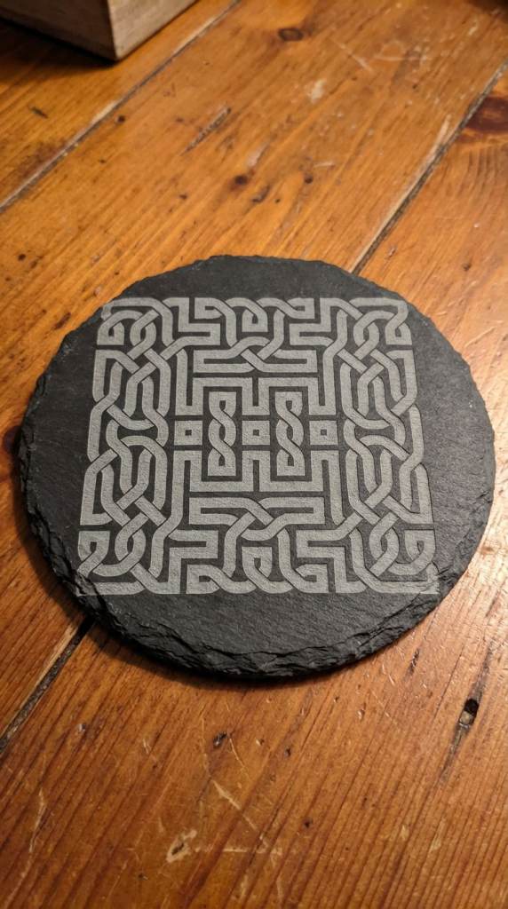 Personalised Celtic Knot Laser Engraved Square or Circle Slate Coaster