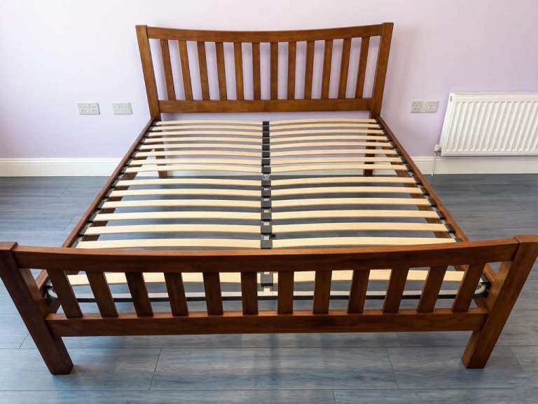 Quality rustic oak super king size bed frame 