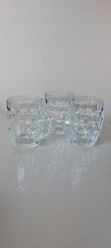 3 Vintage Dimple Half Pint Glass