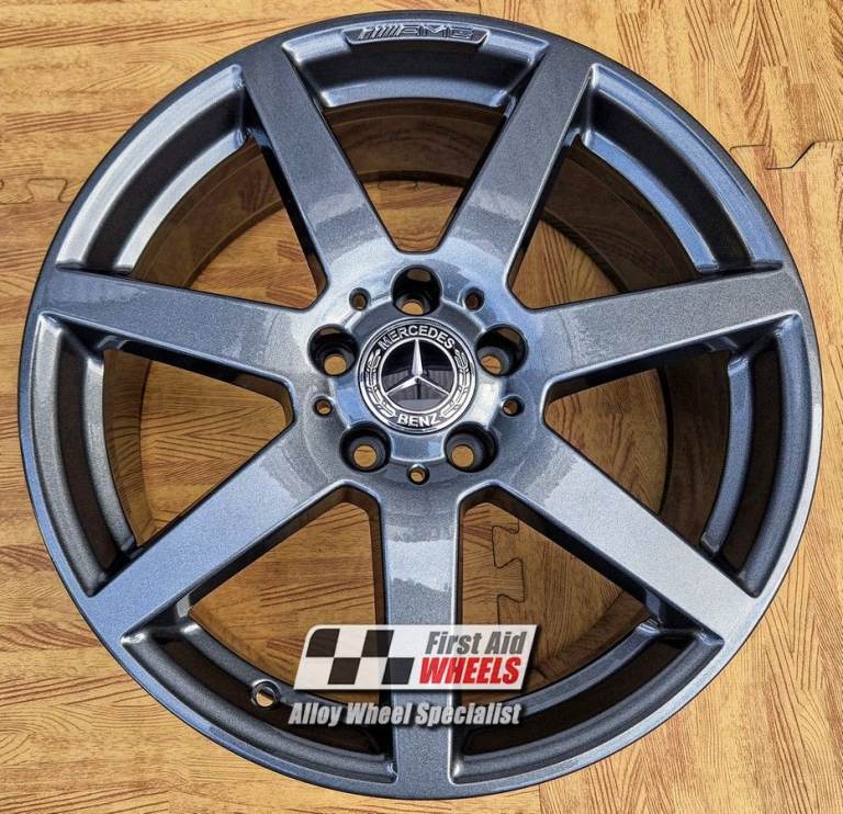 R244A Swap MERCEDES C CLASS W204 4x 18'' GENUINE AMG 7 SPOKE ANTHRACITE GREY ALLOY WHEELS