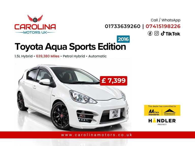 2016 Toyota Aqua 1.5L HYBRID - SPORTS EDITION - ULEZ/CAZ PASS- FREE 24MONTHS